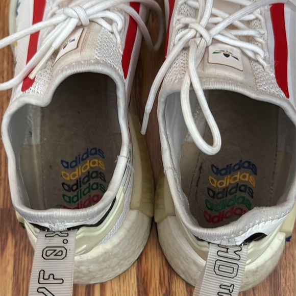 adidas NMD R1 Spectoo White Multicolor Trefoil Streetwear Tennis Shoe Size 6 - Picture 6 of 7